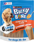 Purina Busy Bone Large Dog Chew Treats, Peanut Butter Flavor, 6 ct Pouch