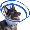 Didopet Dog Cone to Stop Licking, Clear Recovery Collar with Detachable Zipper, Sturdy Elizabethan Collar for Large Medium Small Dogs, Soft Adjustable Cone After Surgery Patented, Blue XL