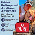 Rubyloo Pet Travel Bundle – Original Doggy Bag (Paw Print) + Vet-Approved Pet First Aid Kit for Dogs & Cats