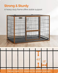 Feandrea 48 Inch Heavy Duty Dog Crate, Metal Escape Proof Dog Kennel with Double Doors and Convenient Feeding Door, Removable Tray, Easy to Clean, XXL Dog Crate for Large and Medium Dogs, Black