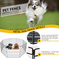 FDW 24 Inch Dog Pen 8 Panel Dog Playpen Indoor Outdoor Metal Puppy Pet Fence Portable Folding Animal Exercise Fence,Black