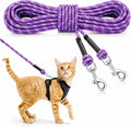 Reflective Cat Long Leash 15 FT, Outdoor Backyard Cat Tie Out Lead