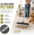 Room Groom PET Carpet Rake and Groomer with Telescoping 54 Inch Adjustable Handle, Rugs, and Artificial Turf, Purple Gri