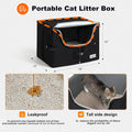 pidipiti 25x17x17 Extra Large Expandable car cat Carrier with a Litter Box