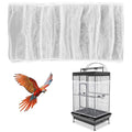 SHENLIU White Bird Cage Mesh Cover, Seed Collector Protective Meshs Cover, Adjustable Soft Breathable Mesh, Budgie Cage Bird Seed Collector Suitable for Parrot Cages Round and Square Cages