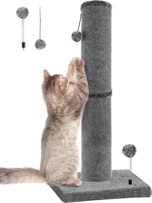 Carpet Cat Scratching Post Heavy Duty for Indoor Large Cats, Grey