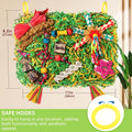 Bird Toys Parakeet Toys,Large-Sized Parrot Foraging & Shredding Cage Hanging Toys with Seagrass Mat for Budgies,Cockatie