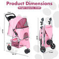 DUMOS 3 Wheels Pet Stroller for Small Dogs and Cats, Foldable