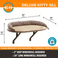K&H Pet Products Bolster Kitty Sill Cat Window Perch Bed for Large Cats, Orthopedic Window Hammock Holds 40 lbs, Washable Cover, Indoor Windowsill Furniture Bed Seat - Tan/Kitty Unheated 14 X 24in
