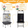 Perfitel Bird Cage Cover(Black) Good Night Birdcage Cover Black-Out Birdcage Cover Durable Breathable Washable Material… (61 inch)