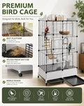 SNAAT Encrypted Bird Cage Large Bird Cages 57-Inch, Top Storage Space, Bottom Splash Guard with Essential Bird Supplies – Durable & Spacious Aviary – Budgies & Cockatiels
