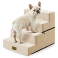 COZY KISS Dog Stairs for Small Dogs, 4 Tier Removable Pet Stairs for Couch and Bed, 17.7" H Dog Steps for Old Cats, Puppy, Small Dogs, 15.7x23.6x17.7 inch, Beige