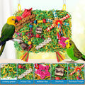 Bird Toys Parakeet Toys,Large-Sized Parrot Foraging & Shredding Cage Hanging Toys with Seagrass Mat for Budgies,Cockatie