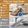 Zerbuger Dog Ramp and Stairs for Bed, Coffee 3 Steps 16" H, Nonslip Cover