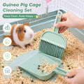Cage Cleaner for Guinea Pigs Mint Green Mini Dustpan and Brush Set for Chinchilla/Hamster/Bunny Small Animals Waste Clea