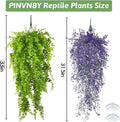 PINVNBY 2 Pack Reptile Plants Terrarium Hanging Fake Vines with Suction Cup Artificial Leaves for Bearded Dragons Lizard