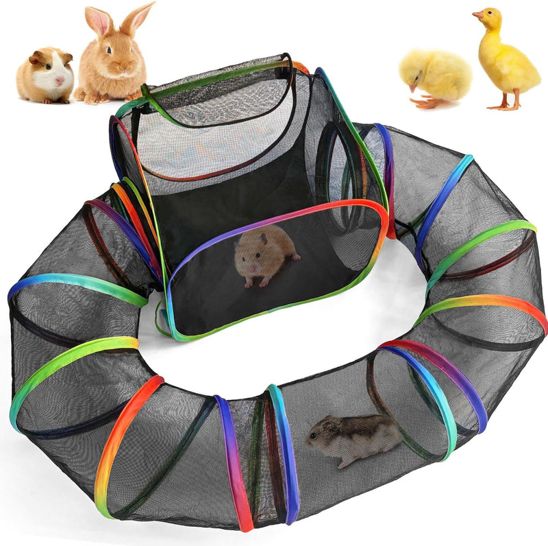 Guinea Pig Playpen with Tunnel, Rainbow Playpen with 98.4