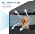 Yokaniwa Dog Tent House Outdoor Shade 4'x4'x3' Shelter for Large Medium Pets,Outside Sun Rain Waterproof Canopy with Three-Sided Breathable Mesh Windows,Livestock House with Ground Nails,Dark Gray