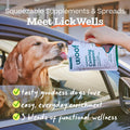 Woof LickWells Pumpkin Butter - Dog Lick Mat Spread and Meal Topper for the FlipMat and LickMat - Made with Prebiotics and Superfoods - for Digestion and Enrichment - 12 oz - PB & Pumpkin Flavor