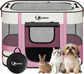 Dog Playpen,Cat Pet Puppy Pen,Portable Playpens for Dogs Indoor Outdoor Travel Camping Use,Foldable Dog Kennel Tent Crate for Rabbit Small Animals with Carrying Case (Grey with Pad, Medium)