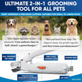 2-in-1 Dog & Cat Nail Clippers and Grinder with Light – Upgraded Safety Guard to Avoid Overcutting, Sharp Blade, Painless Quiet Pet Nail Claw Trimmers, Professional Grooming Tool for Large Small Pets
