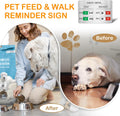 EliteSign Dog Feeding Reminder Sign, Pet Feeding Tracker with Magnet, AM PM Daily Acrylic Slider Board for Fridge Wall Mounting, Plus Walking Reminder, Brushed Silver, 6.8" x 4.7" Pet Supplies