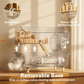 9 in 1 Acrylic Hamster Cage, Clear Dwarf Hamster Cage, with Tubes and All Accessories, 2-Tier Mouse Habitat, Easy to Cle