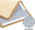 pingping-go Cat Scratch Mat,23.6 X 15.7 Inch, Natural Sisal Cat Scratching Mat with Jute Border,Protect Sofas, Carpets,Floor, and cat Paws,Beige,1Pack