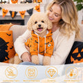 Halloween Dog Hoodie for Small Dogs Halloween Pumpkin Sweatshirt Dog Hoodie with Pockets Winter Halloween Ghost Hoodies 