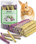 Bissap 36PCS Rabbit Chew Sticks, Mixed Natural Flower Rose Chrysanthemum and Forget-me-not Chew Toys Treats for Rabbit B