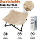 PETKARAY Foldable Sisal Cat Scratcher Bed, Sisal Scratching Pad with Raised Metal Frame, Elevated Cat Hammock Chair for Indoor Cats