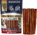 Devil Dog Pet Co Beef Collagen Sticks for Dogs Rawhide Free 6 Inch 10 Pack