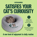 Peekaboo Cat Cave Donut for Multiple & Large Cats up to 30-45 lbs, 3-in-1 Self Warming Cat Bed, Tunnel & Scratcher for I