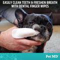 Pet MD Pet Dental Finger Wipes for Dogs - Plaque and Tartar Remover for Dogs to Improve Oral Care - Pet Teeth Cleaning Finger Wipes for Healthy Gums and Fresh Breath - Fresh Apple & Mint, 50ct