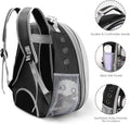 Bird Backpack Carrier, Travel Bird Cage for Small Medium Size Parrot Parakeet Budgies Cockatiel, Portable Clear Bubble Window Bag with Stainless Steel Tray Food Bolw Standing Perch (Black)