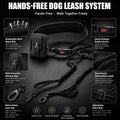 3-in-1 Hands Free Double Dog Leash with Detachable Pouch,Waist Dog Leash for 2 Dogs with Reflective Stitches 4 Comfortab