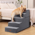 Aodisman Pet Stairs for High Bed, 5-Step Dog Stairs for Small Dogs, Indoor Non-Slip Dog Steps for Old Cats, Puppy, Small Medium Dogs,22.6" H,Gery