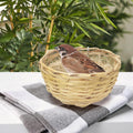 VCEPJH Handmade Bird Nest for Cage 4 Pack Bamboo Canary Breeding Nest with Hook Finch Nesting Hatching House with Fiber Liner for Littile Finch Parakeet Cockatiel Budgie