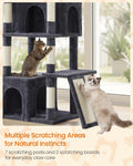 Feandrea Large Cat Tree, 72.6" Tall Sturdy Cat Tower for Indoor