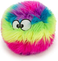 goDog Furballz Squeaky Plush Ball Dog Toy, Chew Guard Technology - Rainbow