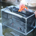 Aquarium Breeder Net Isolation Box Nylon Mesh with Hollow Foam Floatation Rods Versatile with Zipper for Fish Spawn Hatc