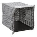 MidWest Homes for Pets Dog Crate Cover with Teflon Fabric Protector, Poly-Cotton Privacy Kennel Cover Fits Most 36-Inch Crates, Gray Designer Print, Washable, Reduces Barking