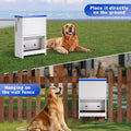 PKNYBZH Automatic Dog Feeder Large Breed, Outdoor Dog for Large Dogs, Large Capacity Automatic Gravity Dog Feeder Suitable for Small, Medium, and Large Dog Breeds (Blue)