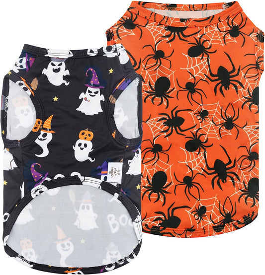 CuteBone Dog Shirts 2-Pack Soft Pet Clothes Breathable Summer Vest for Small Puppy and Stretchy Cat Apparel