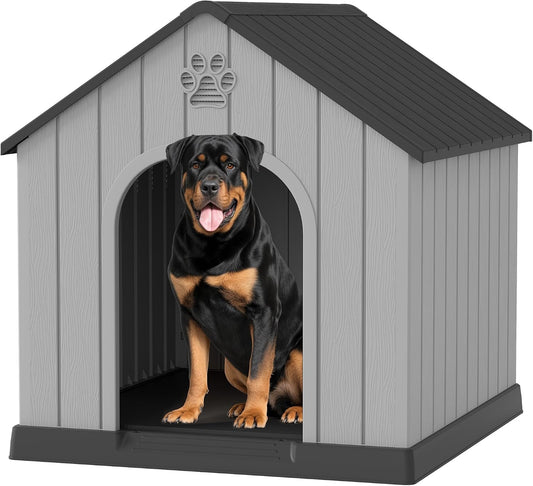 Bifanuo Large Dog House for Outdoor & Indoor, Waterproof Puppy Shelter with Air Vents & Elevated Floor, Easy Assemble St
