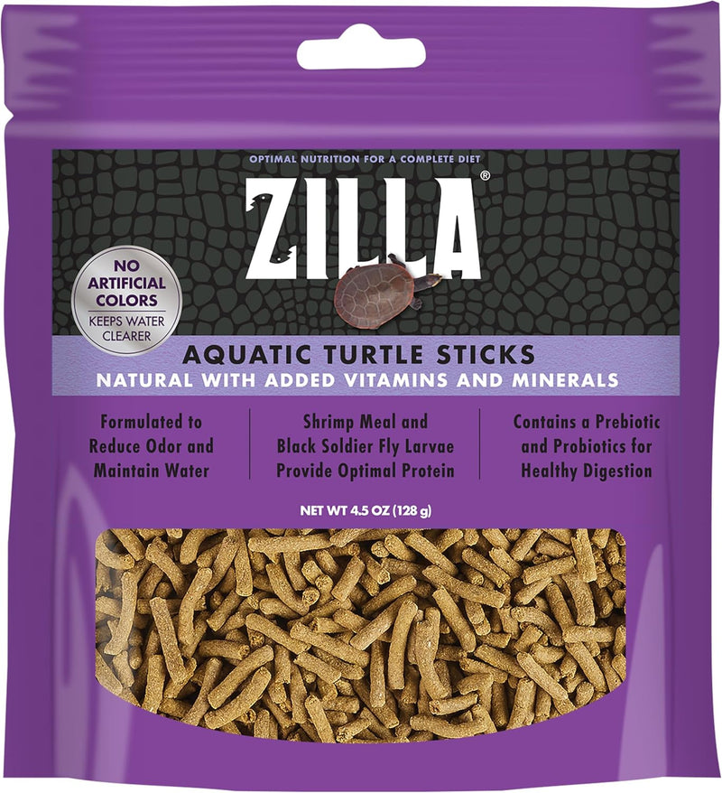 Zilla Pet Aquatic Turtle Sticks, Floating Turtle Food, 4.5 Oz