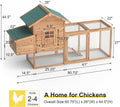 GOJOOASIS Wooden Chicken Coop for 2-5 Chickens Outdoor Wooden Hen House Poultry Pet Hutch for Backyard Outdoor w/Tray Ru