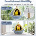 Jevnd Natural Hand-Woven Cotton Bird Nest for Cage, Dual-Mount Sturdy Cozy Parrot Nest Bed & Breeding House, Hanging Bird Hut for Budgie, Lovebird, Small Bird Sleeping Bed Hideout & Shelter with Hooks