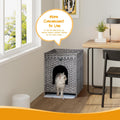 Snughome Cat Litter Box Enclosure Furniture Hidden with Cat Litter Mat, Hidden Cat Washroom Furniture with Door, Handwov