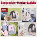 Back Expandable Backpack for Small Animals, Portable Travel Bag Breathable Pet Carrier Cages for Bunny, Guinea Pig, Bear